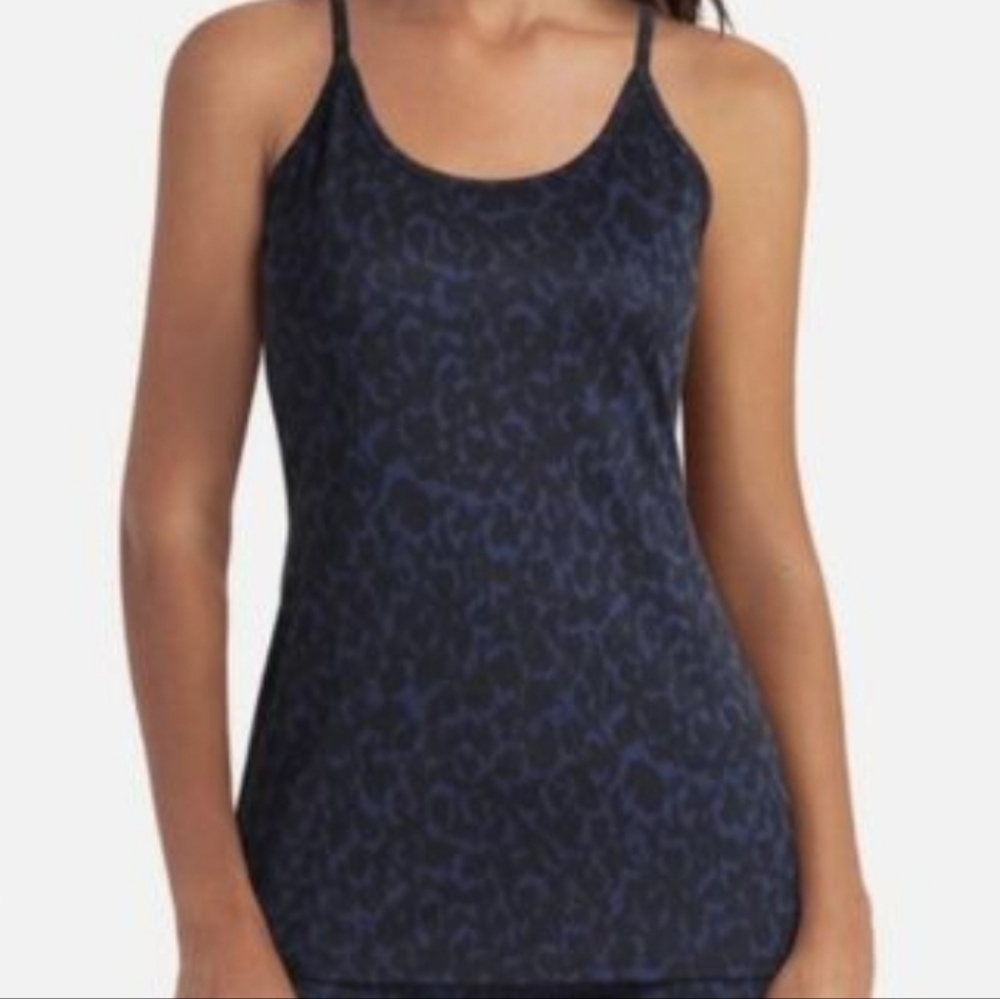 NWT Halston Studio Navy Cheetah Tank